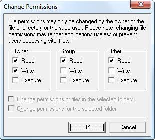 File Permissions before changes